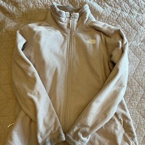 Grey North Face Zip up fleece size L